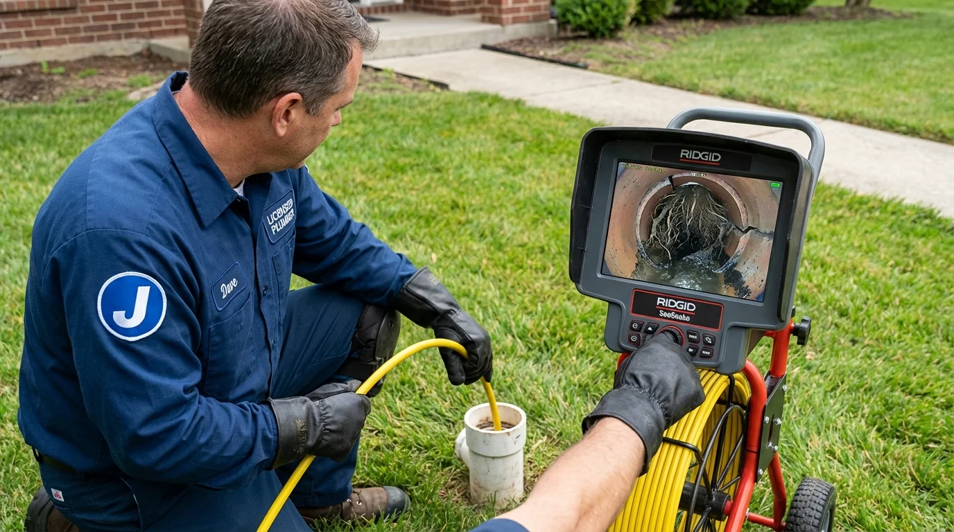 Sewer camera inspection being performed by Johns Plumbing LLC in Morris